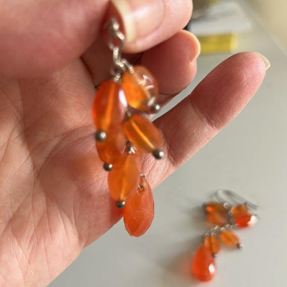 Beautiful dangly earrings, cornelian stone - Picture 4 of 4